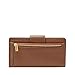 Fossil Women's Logan Faux Leather RFID Tab Clutch Wallet, Brown