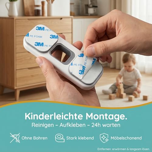 Homery Kindersicherung Kühlschrank [2 Stück], Schranksicherung Baby – Ansicht 5