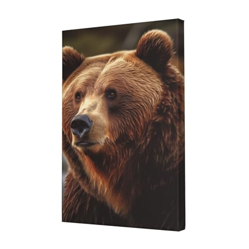 Tableau ours grizzli suspendre au salon pour une ambiance nature