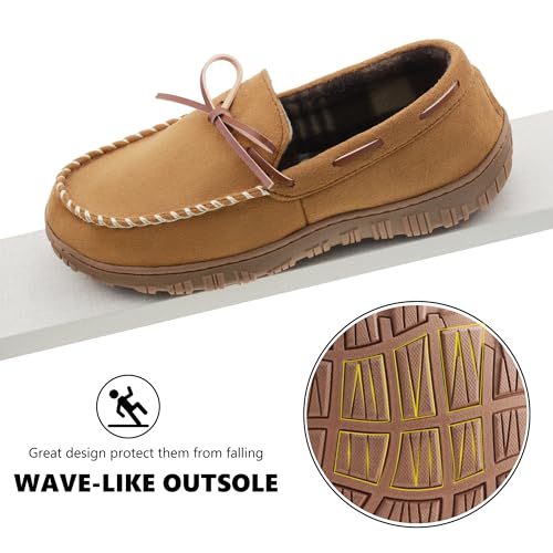 VLLy Mens Moccasin Slippers Breathable Memory Foam House Slippers Indoor/Outdoor House Shoes4