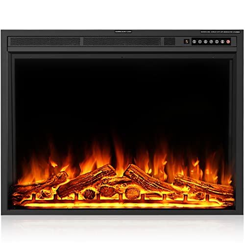 Best Deal Rintuf 34'' Electric Fireplace Insert,Electric Fireplace Heater with Touch Screen & Remote,Overheating Protection with Timer,Customed Display:5 Flame Speed & 5 Color & 5 Brightness,750/1500W, Black Lowest Price Rintuf 34'' Electric Fireplace Insert,Electric Fireplace Heater with Touch Screen & Remote,Overheating Protection with Timer,Customed Display:5 Flame Speed & 5 Color & 5 Brightness,750/1500W, Black