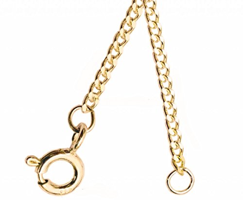 ANTOMUS 18K YELLOW GOLD VERMEIL Solid Sterling Silver Diamond Cut Curb 45(1.50mm Gauge) 6 Inch Extender Chain.