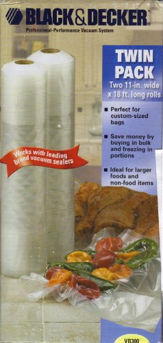 Black Decker Vacuum Sealing Bags 2 Rolls Twin Pack