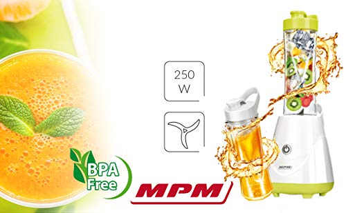 Batidora de vaso MPM MBL-20 licuadora personal con dos botellas de 600ml portátiles 5