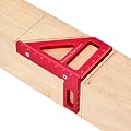 3D Multi-Angle Measuring Ruler,45/90 Degree Aluminum Alloy Measuring Ruler, Woodworking Square, Miter Triangle Ruler High Precision Layout Measuring Tool (Red(Imperial))