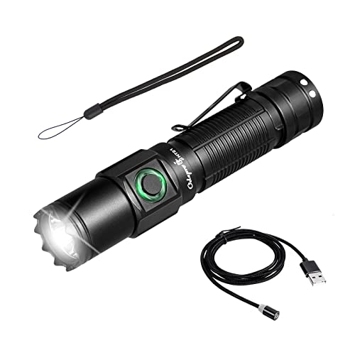 Get Popular Offer Odepro NT21 1200 Lumen Small Bright LED Rechargeable Flashlight with Power Display, IP67 Waterproof, 5 Light Modes, 984ft Long Throw EDC Pocket-Size Torch for Camping Searching Emergency