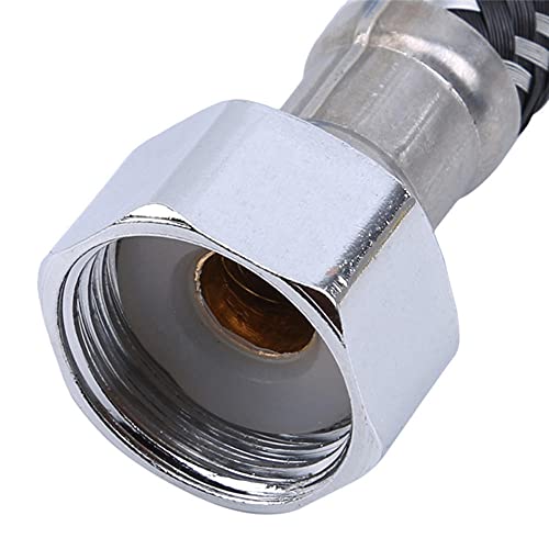 Stainless Steel Braided Hose Flexible Water Plumbing Pipe Bathroom Kitchen Sink Hot Cold Water Inlet Hoses for Toilet/Taps G1/2 X G1/2 1M Long