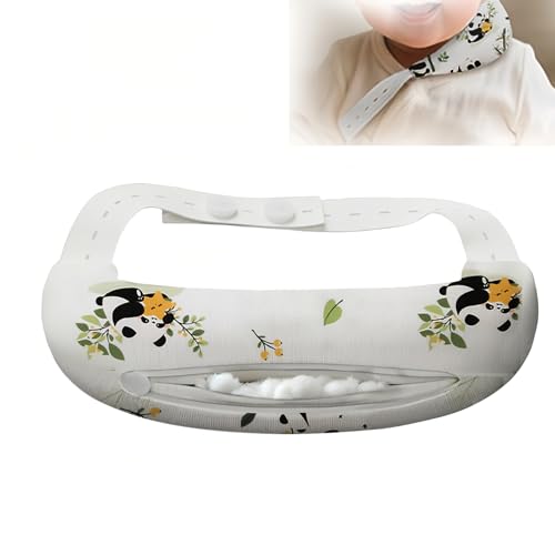HIQNWTO Adjustable Neck Pillow Head Support for Infant Torticollis Pillows with Soft Breathable Crescent Shape (Pearl Cotton)