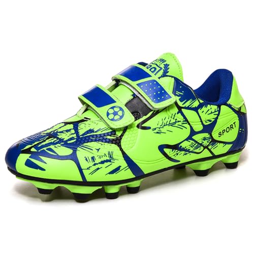 Zapatillas de Fútbol Niños 34EU Profesionales Atletismo Antideslizante Botas de Fútbol Antideslizante Césped Artificial Tacos Verde Verano