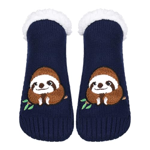 Image of ZYZX Cute Animal Slipper Socks for Women with Grips,Fuzzy Socks Indoor