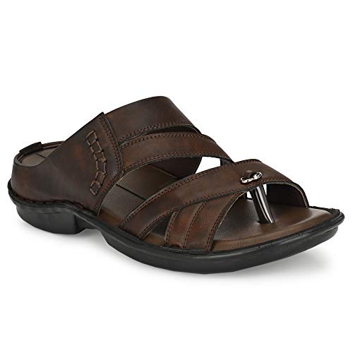 Image of Men's Sleeper Brown Slipper-10 Kids UK (5001)