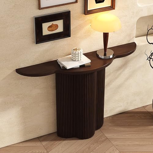Consola de madera maciza para decorar un pasillo estrecho con estilo 2