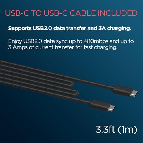 Image of 68W USB-C To C E-Marked Cable,3.3Ft Fast Turbopower Cable For Motorola Edge 50 Fusion /50 Pro /50 Ultra Edge 60 5G /60 Pro /60 Fusion /60 Ultra /Moto G Series Cellular Phone(6 Month Warranty),Black