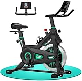 DMASUN Exercise Bike Professional with Large Tablet Holder & LCD Display, Quiet Indoor Cycling Bike for Home Use, 0-100% Resistance Spin Bike with 350LBs Capacity (Additional Soft Seat Cushion Cover)