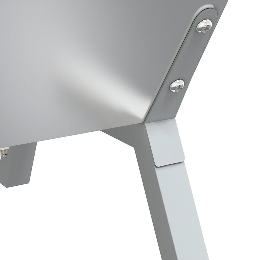 vidaXL Plateau pour Barbecue Argenté 158x42x31 cm Acier Inoxydable, Plateau de Gril, Plateau de Charbon de Bois, Plateau de Fumeur
