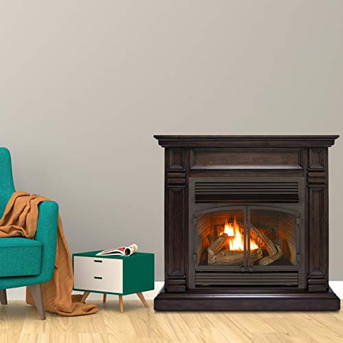 Duluth Forge FDF400T-ZC Dual Fuel Ventless Fireplace - 32,000 BTU, Remote Control, Chocolate Finish - Thumbnail 3