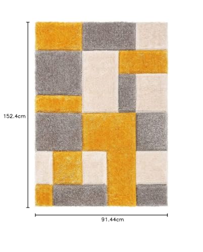 Image of Shaggy Carpet for Living Room 12X15 FEET Fluffy Plush Area Rug, Thick Fur Floor Carpet Modern Cozy Rug for Home Decor, Kids Room Bedside Hall, Durable Comfortable Shaggy Rug (Musturd)