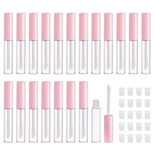 CAIYA 20 Tubos vacíos de Brillo de Labios de 4 ml Recipientes Rellenables Tubo Cosmético Mini Tubos de Brillo de Labios DIY Botellas Vacías