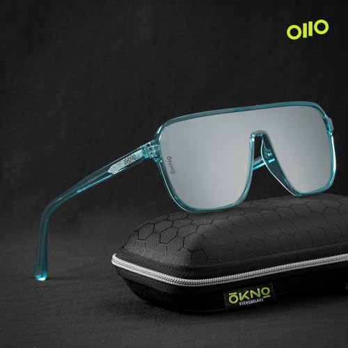 Image of Eyewearlabs OKNO | Polarized Over-Sized Unilens Rectangular Branded Stylish Sunglasses For Men & Women | 100% UV Protection Shades | Cricket Sports Cycling Driving | RYFT