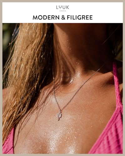 LUUK LIFESTYLE necklace with pendant, jewelry gift, filigree ladies necklace made of robust stainless steel, waterproof & durable3