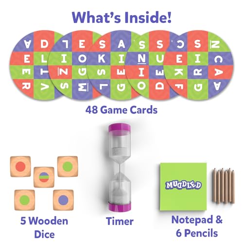 Image of Skillmatics Word Building Board Game - Muddled, Fast-Paced Word Building Game, Fun for Kids & Families, Gifts for Boys & Girls Ages 8, 9, 10, & Up