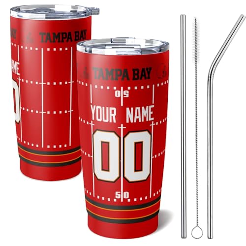 Image of ANTKING Tampa Tumbler 20 oz Travel Coffee Cup for Men Women Boy Custom Name Number Gifts
