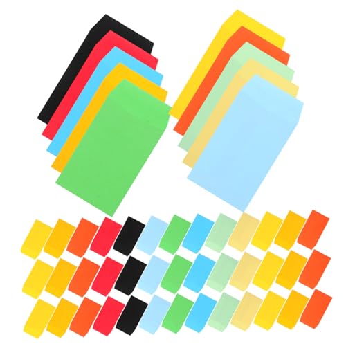 healvian 50個 中式彩色小封筒 小銭収納用 薄型耐摩耗 おしゃれな空封筒 多用途コイン 種子保管用