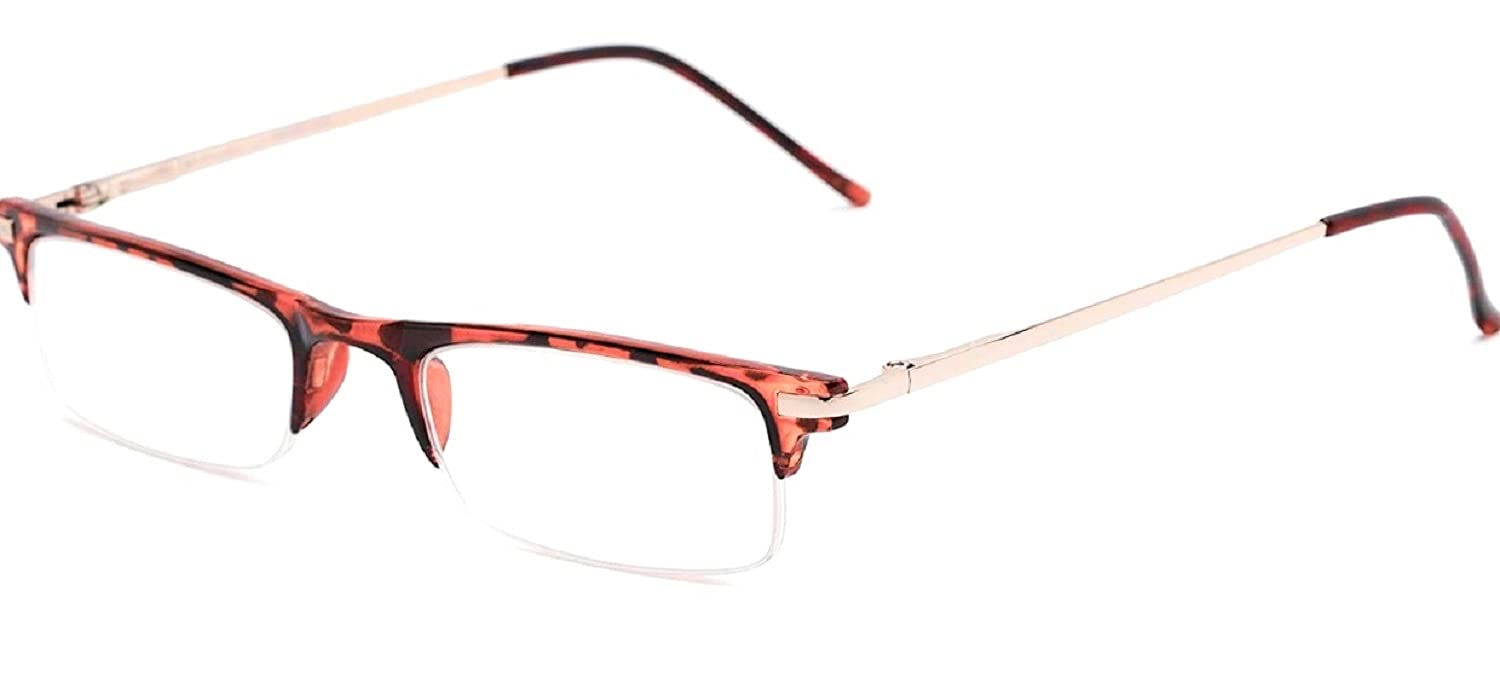 Incredible Bargains The Bishop Unisex Half Rim Browline Reading Glasses
