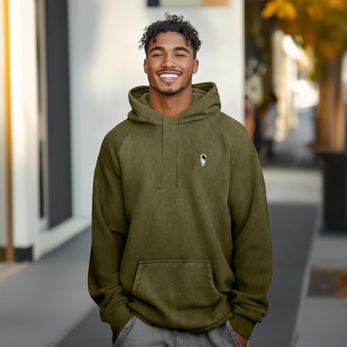 DALIX Astronaut Embroidery Washed Hoodie Sweatshirt Hoodie Fleece Relaxed Fit Lounge Mens3