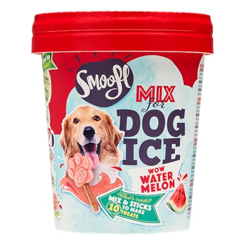 Smoofl Hundeeis, Premium Hundesnacks: EIS Fuer Hunde als Snack und zur Abkuehlung im Sommer und als gesunde Hundeleckerli mit erfrischender Wirkung, Hundeeis Sorte Wassermelone