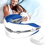 TAPÓN DE RONQUIDOS AJUSTABLE: El dispositivo de avance de la mandíbula tiene una placa base ajustable que le permite avanzar la mandíbula hasta 8 mm para abrir las vías respiratorias, dependiendo de la gravedad de los ronquidos.