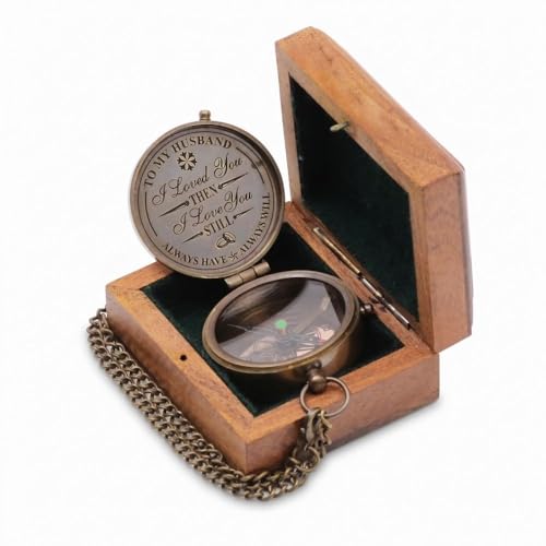 Brújula vintage de latón para regalar a esposo 50mm miniatura 1