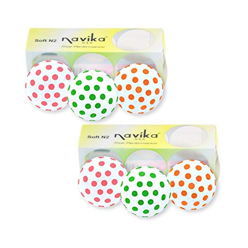 Navika Golf Balls- Polka Dots Pink, Green, And Orange Combo (2 Pack) #TOP25