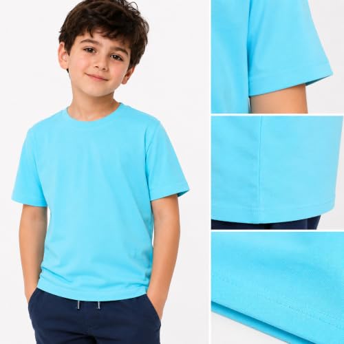 Image of Kids Round Neck Boys Tshirt | Short Sleeves | Natural Organic 100% Cotton Soft Comfortable Fabric | School Plain Color Original Branded Half Sleeve | T-Shirt for Boy Kid | Sleepwear Everyday Casual