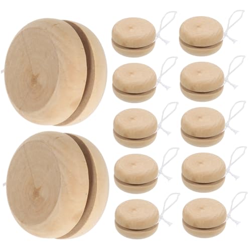 Toyvian 15Piezas Bola de Yoyo de Madera para DIY para Pintar Juguete Educativo Que Creatividad y Habilidades