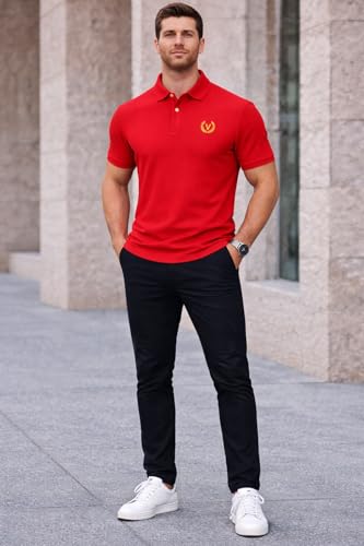 Image of Mack Jonney Men's Cotton Polo T-Shirt|Solid Regular Fit|Half Sleeve Collar T-Shirt for Casual Wear-MJ-32