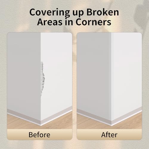 Image of 2-Pack White PVC Corner Guards, Self-Adhesive Wall Corner Protectors, 0.98 inch x 0.98 inch x 39.37 inch, Peel-and-Stick Edge Guards for Walls, Doors & Tables in Home, Office & Commercial Spaces