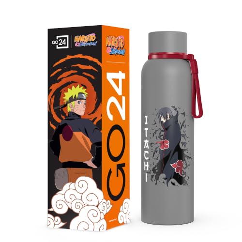 Go24 pexpo Go24 Naruto 1L Stainless Steel Water Bottle Grey - Itachi - Image 2