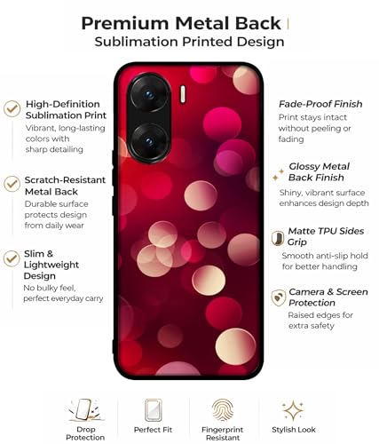 Image of 3D Circles Design Premium 2D Printed Metal Back Case Cover for Vivo V29E 5G