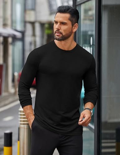 COOFANDY Mens Long Sleeve T Shirts Casual Crew Neck Tee Shirts Lightweight Soft Pullover Tops4