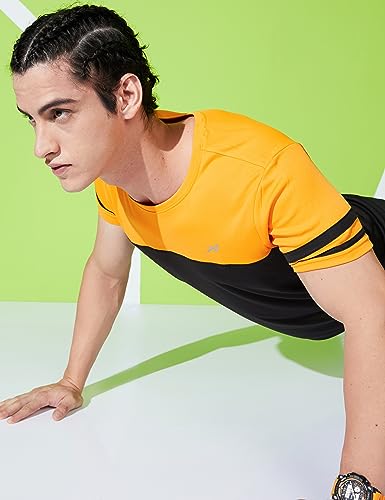 Image of Amazon Brand - Symbol Men's Color Block Active Regular Fit Sports T-Shirt | Round Neck | Half Sleeve (Available in Plus Sizes)
