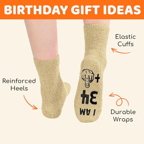 Image of HAPPYPOP Funny Birthday Gifts - 20 25 30 35 40 45 50 55 Year Old Birthday Socks for Him Her