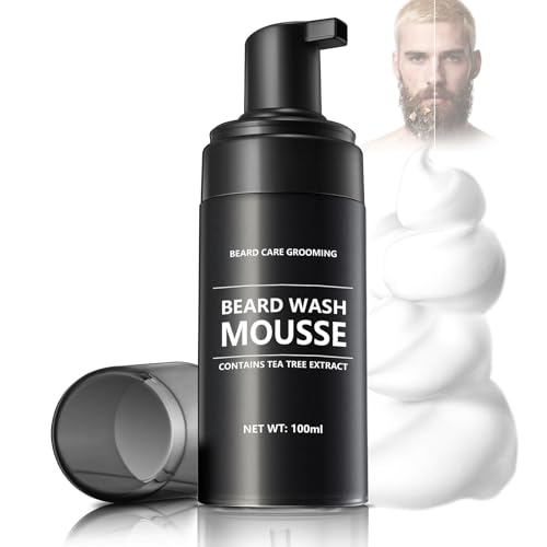 Limpiador Facial en barba Espuma, Mousse para Hombres Barba, elimina las impurezas y limpia eficazmente,Espuma hidratante para limpiar y acondicionar barbas y bigotes, 100ML