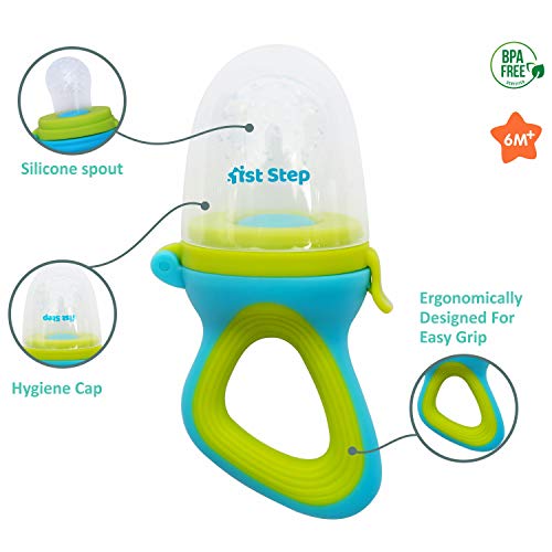 Image of 1st Step BPA Free Silicone Fruit and Food Nibbler and Feeder (Blue)