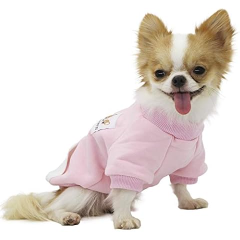 LOPHIPETS Dog Warm Cotton Sweatshirts for Small Dogs Chihuahua Puppy Clothes Cold Weather Coat-Pink/L Cover