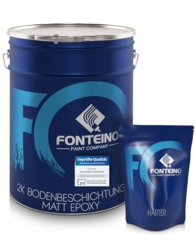 Fonteino Peinture sol époxy - Revetement industriel pour garage, cave, atelier - Finition Mat -...