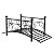 Outvita Metal Garden Bridge for Outdoor, Elegant Decorative Bridge with Powder-Coated Finish and Security Guardrail for Patio Pond Backyard Landscaping (Modern)