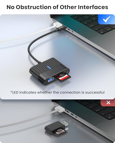 RAVIAD Lector Tarjetas SD USB C, 5 in 1 USB C a Lector Tarjetas Micro SD con Puerto USB 3.0, Ranura SD, TF y 2 Puertos USB 2.0, Compatible iPhone 15 Plus/Pro MAX, MacBook, Pad Pro/Air, Galaxy S24 - imagen 5