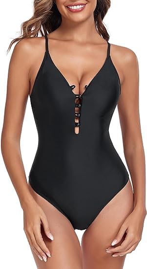 TATAIYAWomen's One Piece Front Open Button Swimsuit