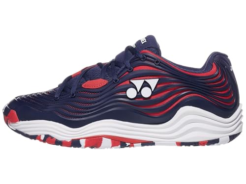 YONEX Men's Power Cushion Fusionrev 5 Tennis Shoes Navy and Red2